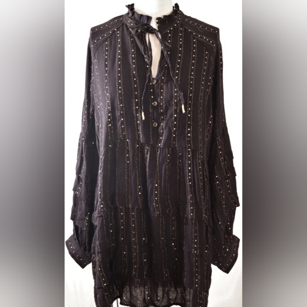 NWT📌 Anthropologie Balloon Sleeve Sequin Dress